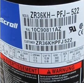 compresor R22 ZR36KH-TFD-522 3HP de la voluta de Copeland de la refrigeración 1.24L