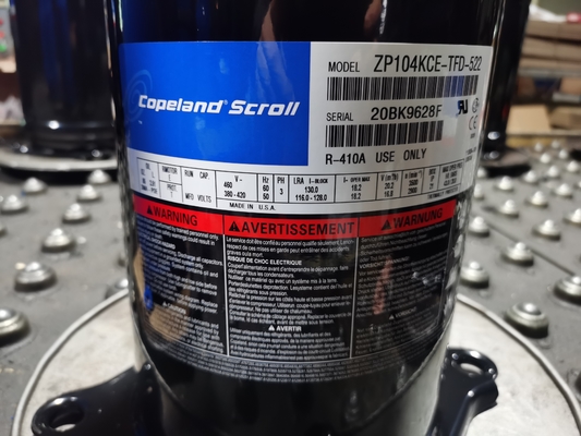 Bajo compresor hermético del compresor ZB21KQE-TFD-558 de la voluta de Copeland de la temperatura 3HP
