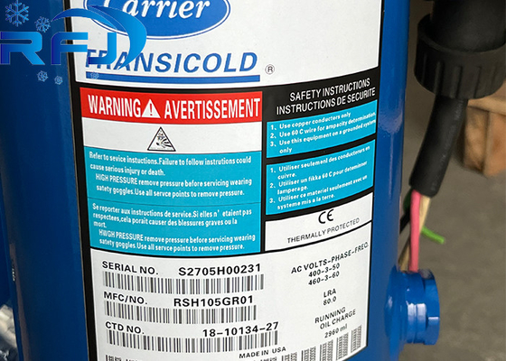 RSH105GR01 S2705H00231 Compresor de cargador para contenedores refrigerados