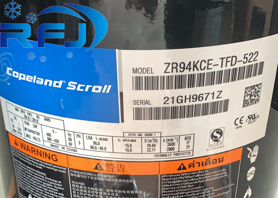 Copeland ZR94KCE-TFD-522 Compresor de rollo de la serie ZR de 8 CV de alta eficiencia de 3 fases