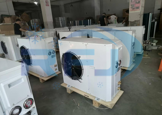 Unidad de condensación de refrigeración a temperatura media y alta de un solo ventilador tipo caja del rotor exterior R404A R22