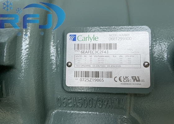 Compresor de pistón de grado industrial Carlyle 06EF299300 con prueba PSI/KPA 3 PH